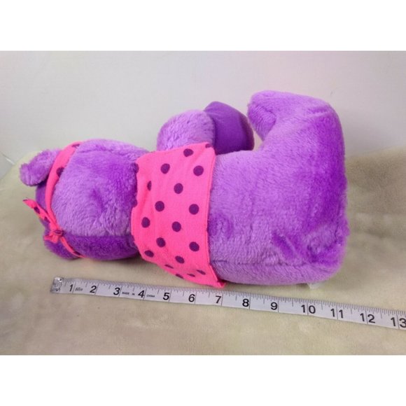 Nanco Plush Bear VTG 1990 Purple Pink Dot Bow Grape Jamin 11" Stuffed Animal Toy - Picture 7 of 8